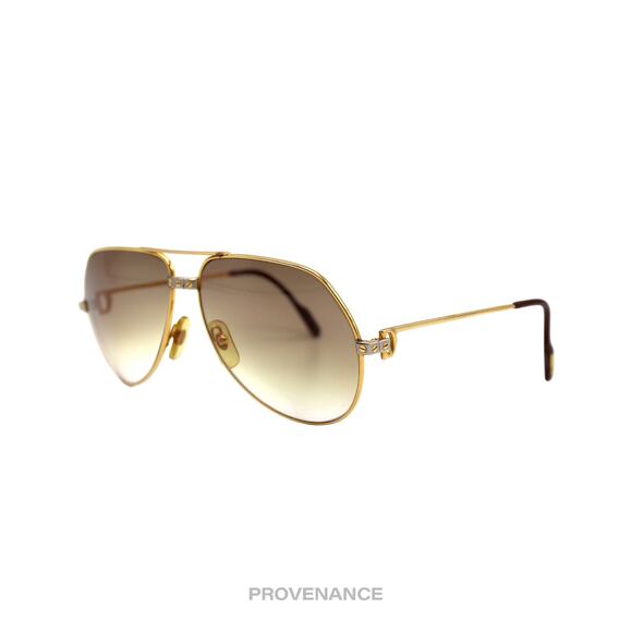 🔴 Cartier Vendome Santos Vintage Sunglasses - Gold Brown - Picture 2 of 13